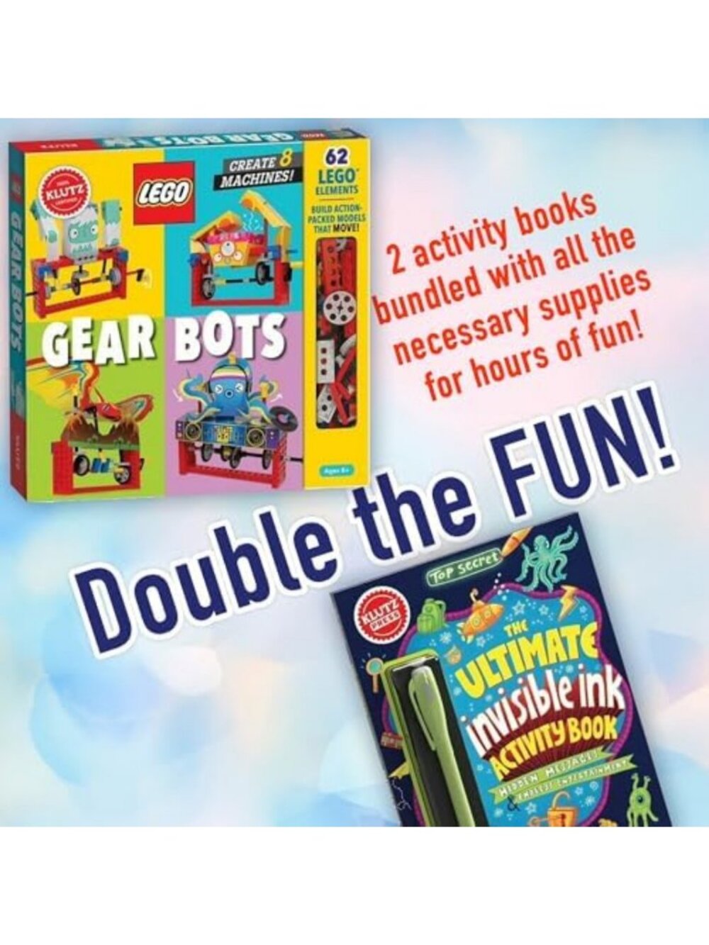 STEM Building Kit with 62 Elements - Create 8 Moving Robots & Invisible Ink Fun - Picture 2 of 5